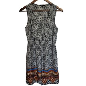Be Bop Sleeveless Aztec Tribal Print Dress M
